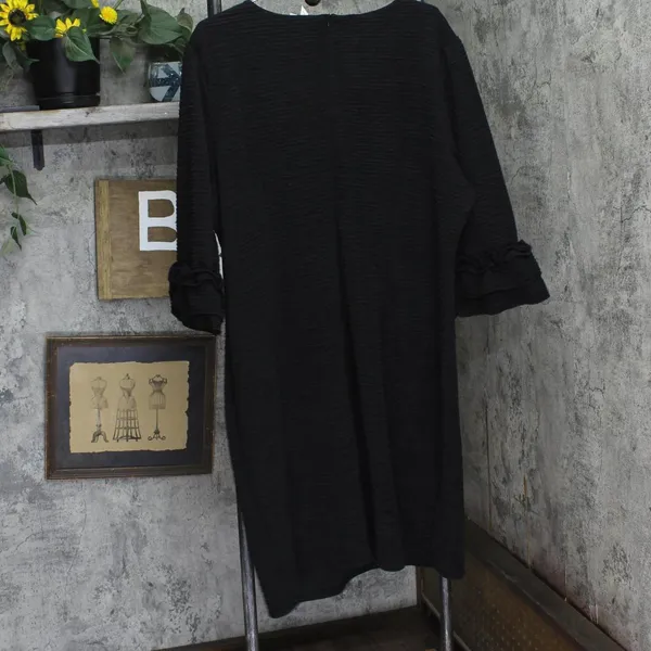 NWT Ny Collection Womens Textured Knit Plus Size Dress WTXD4237D Black 3X - Image 6