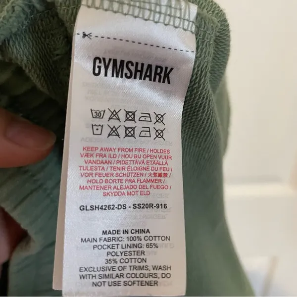 Gymshark Luxe Legacy Shorts Sage Green Sweat Shorts White Embroidery Cotton - Image 7