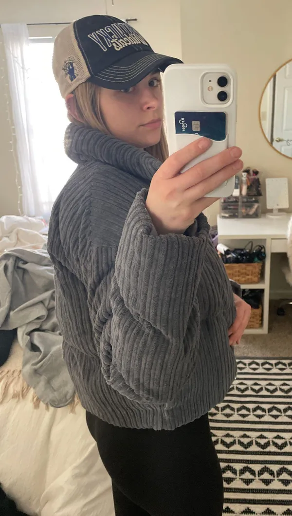 Puffer Coat Gray Size M - Image 3