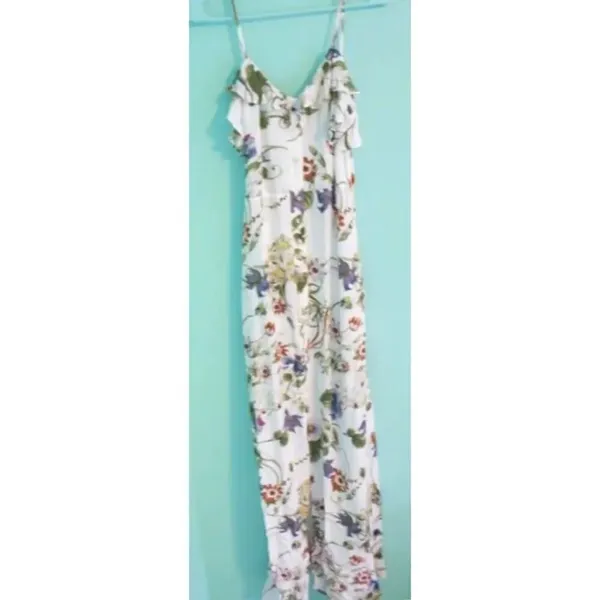 ✨HP✨White Botanical Print Front Ruffle Cami Dress✨ - Image 7
