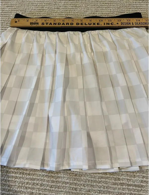 JoyLab Skort White Pleated Checkered M - Image 4