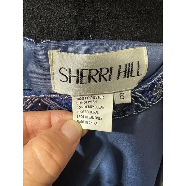 Sherri Hill 2 Piece Chiffon Skirt/Embellished Top Blue Size 6 Style 51296 Formal - Image 5