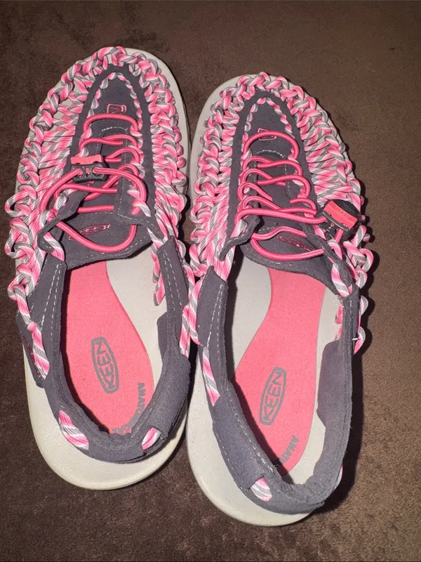 KEEN UNEEK Women's Woven Cord Sandals Grey Pink Size 9 - Image 15