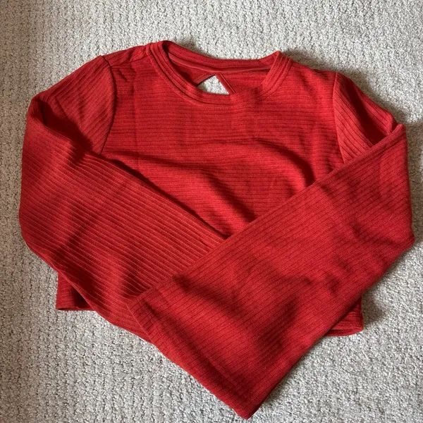 NWT Band of‎ the Free Alize Rust Crop Top Boho Bell Sleeve Ribbed M - Image 5