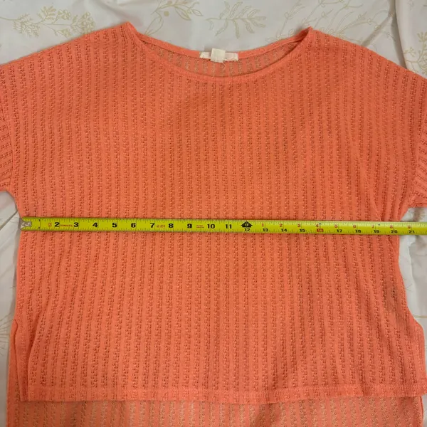 Orange Beachy Sheer High Low Top Size Large - Image 6