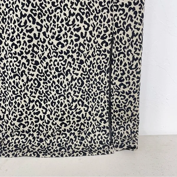 Zara Brown Animal Print Short Sleeve Knee Length Sheath Dress Womens M Leopard - Image 5