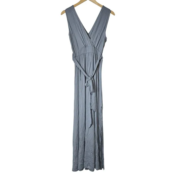 Lulus Dusty Mint Boho Sleeveless Maxi Dress Tie Waist 44552 Large NWT - Image 3