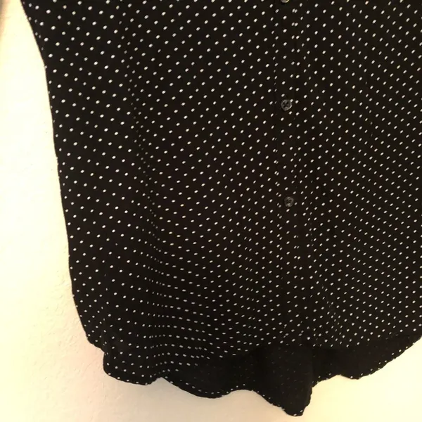 Rails Abby Top Black Polka Dots Neckline Tie Small - Image 4