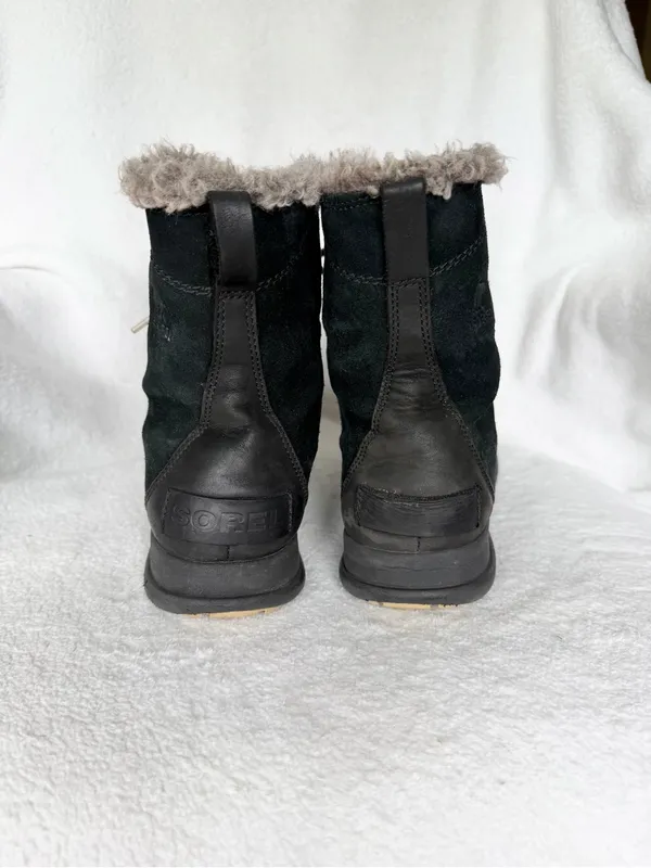Sorel Explorer Joan Winter Boot Black Lightweight Waterproof Suede Womens Sz 9.5 - Image 3