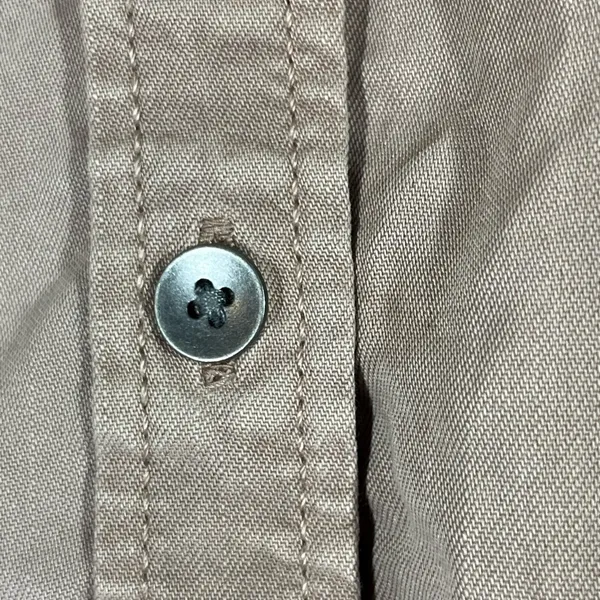 American Eagle Button Down Shirt Boyfriend Fit Women’s SM‎ Taupe PREOWNED - Image 5