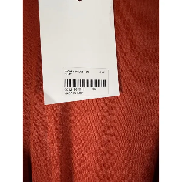 Girl Soul Rust‎ Orange Pleated Ruffle V Neck Long Sleeve Maxi Dress Plus Size 3X - Image 9