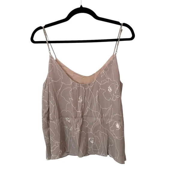 OAK + FORT Floral Stencil‎ Sleeveless Blouse Beige Medium - Image 2