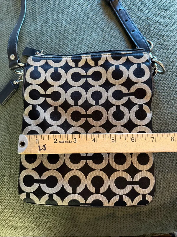 Coach Legacy Signature Jacquard Black Tan Swingpack Crossbody Y2K Gold - Image 11