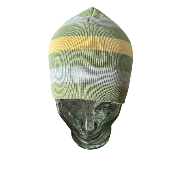 Life is Good Unisex Green Yellow Beanie Cotton Stretch With Logo Winter Cozy - Image 2