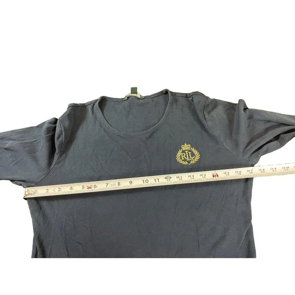 Lauren Ralph Lauren Women’s XL Navy Blue Long Sleeve Crest Logo Cotton Top - Image 9