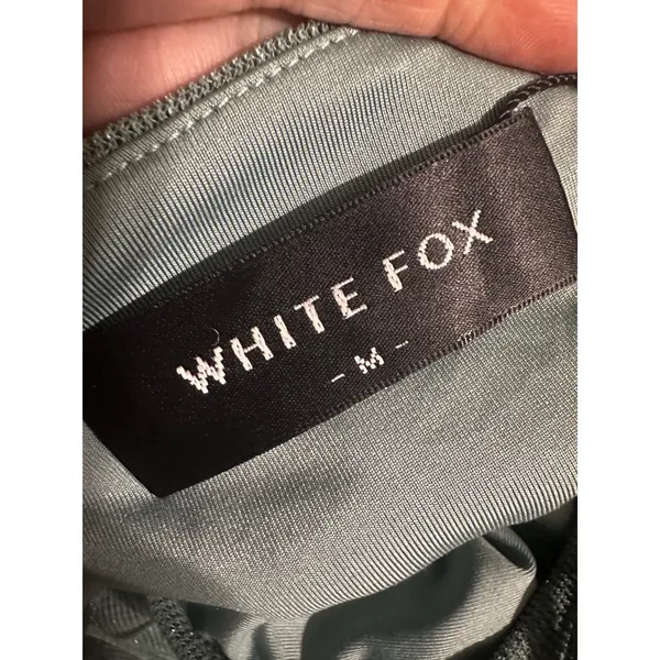 White Fox Without A Trace Top Sage Green‎ Metallic Strappy Halter Y2K Size M - Image 6