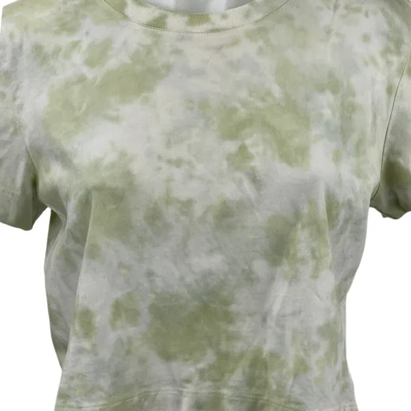 Aritzia Wilfred Free Women's Green Tie Dye Short Sleeve Crop T Shirt Tee Top M - Image 2