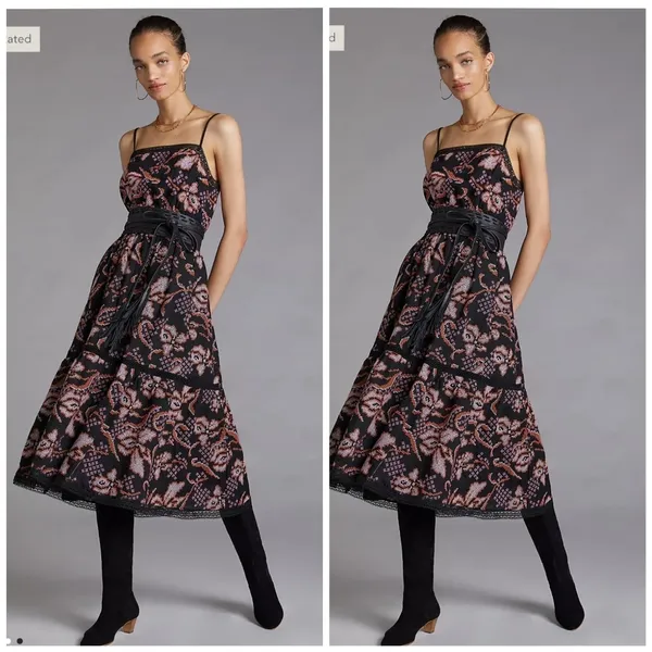 Anthropologie Embroidered Maxi Dress - Image 3