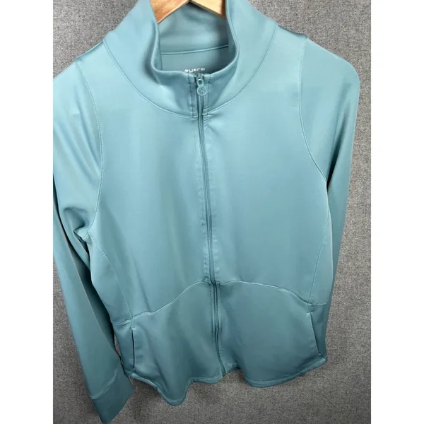 Layer 8 Medium Womens Zip Athletic‎ Top Long Sleeve Blue Golf Stretch Mock Neck - Image 14
