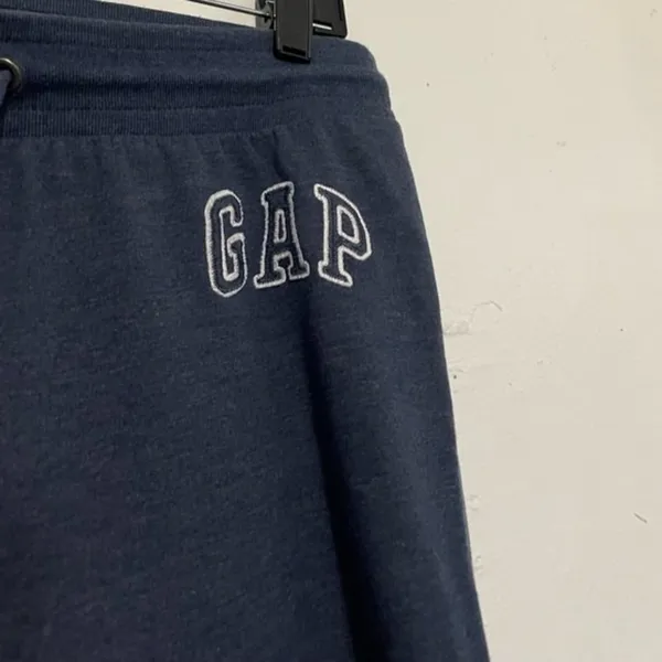 Gap womens navy blue cropped elastic drawstring loungewear jogger pants medium - Image 2