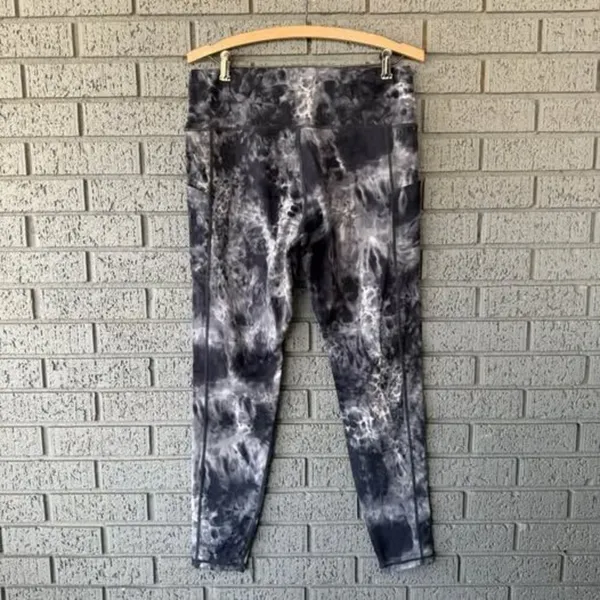 ZYIA Active Gray Womens High-Waisted Cropped TieDye Print Leggings 14 16 Pilates - Image 4