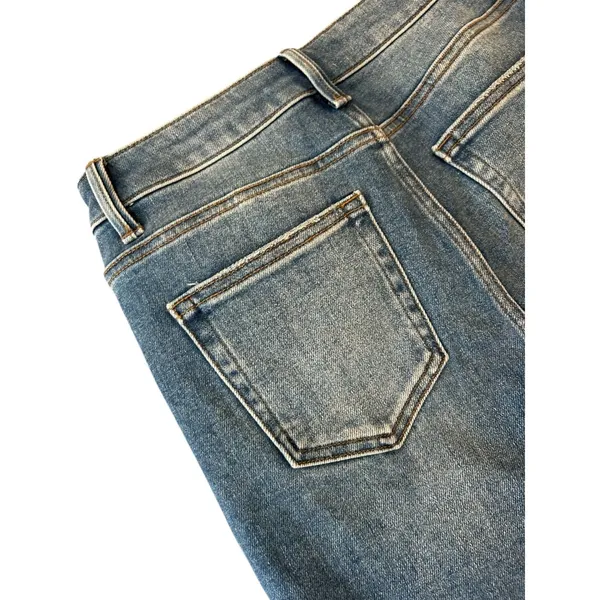 J21 Eleven Risen Boutique Jeans Womens 5/27 Medium Wash High Rise Flare Raw Hem - Image 6