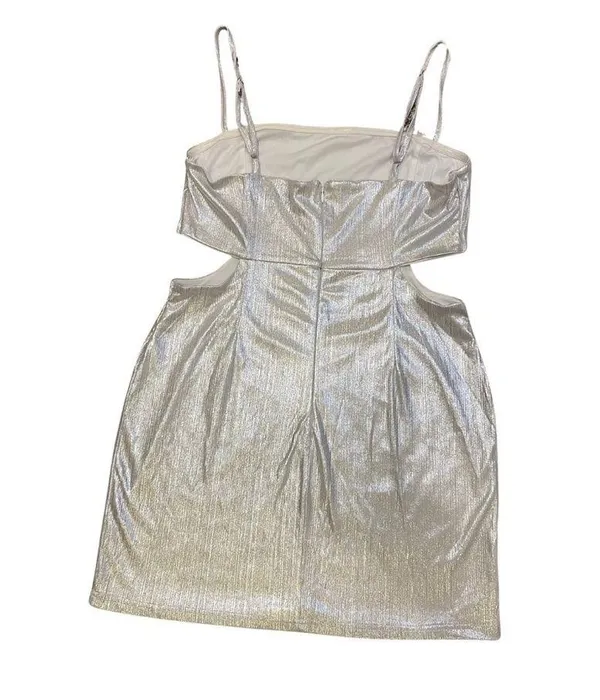 Lulu’s XL metallic mini dress with cut outs homecoming prom - Image 3
