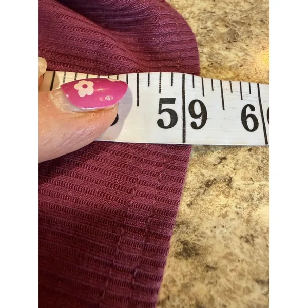 Women's Unbranded Burgundy Ribbed Cutout Maxi Dress XL - Image 5