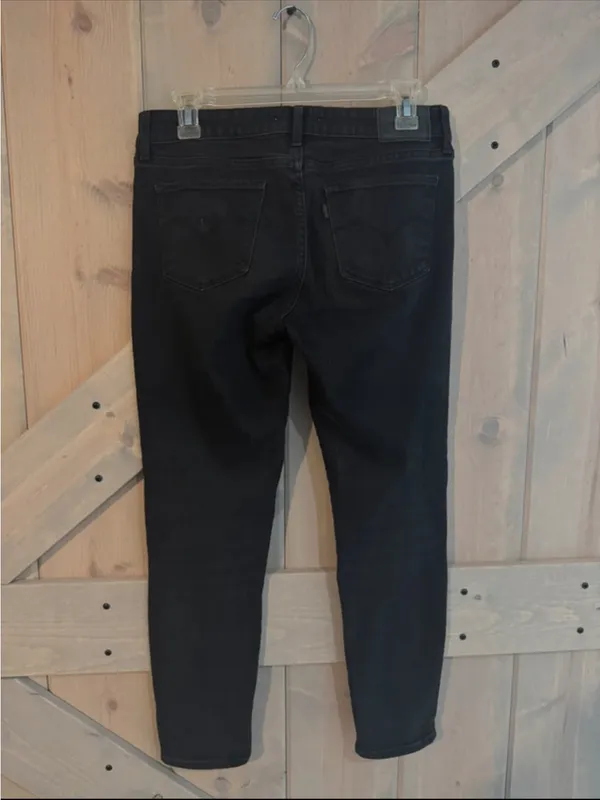 Levis 711 Skinny Black Wash Jeans Size 28 - Image 6