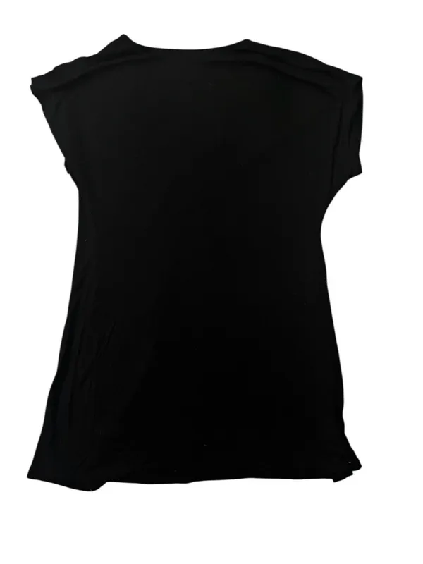 Motherhood Maternity Black V-Neck Tunic with Rhinestone Brooch - Image 2