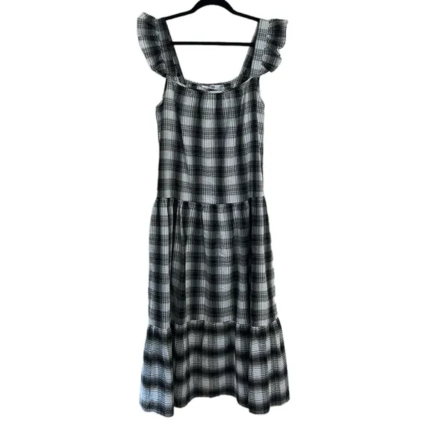 BB Dakota by Steve Madden Black and White Plaid Maxi Dress, M - Image 3