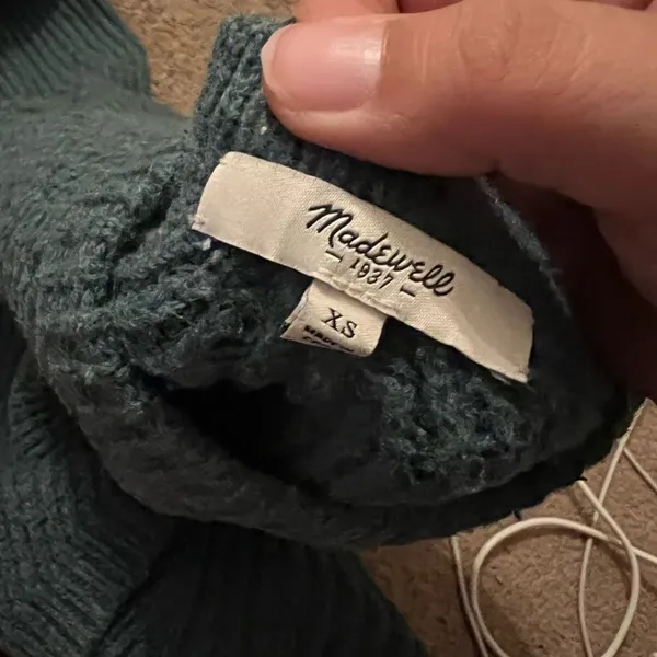 Madewell teal cable knit sweater‎ xs - Image 8