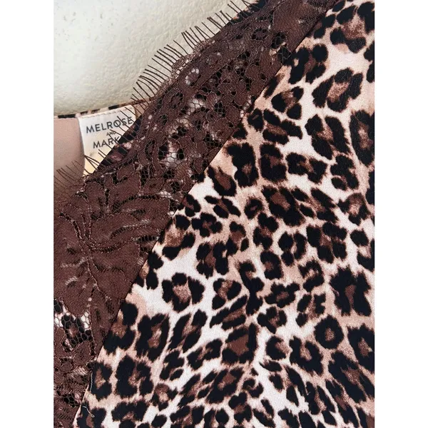 Melrose & Market Nordstrom NWT Small Leopard Cheetah Print Lace Cami Tank Top - Image 3