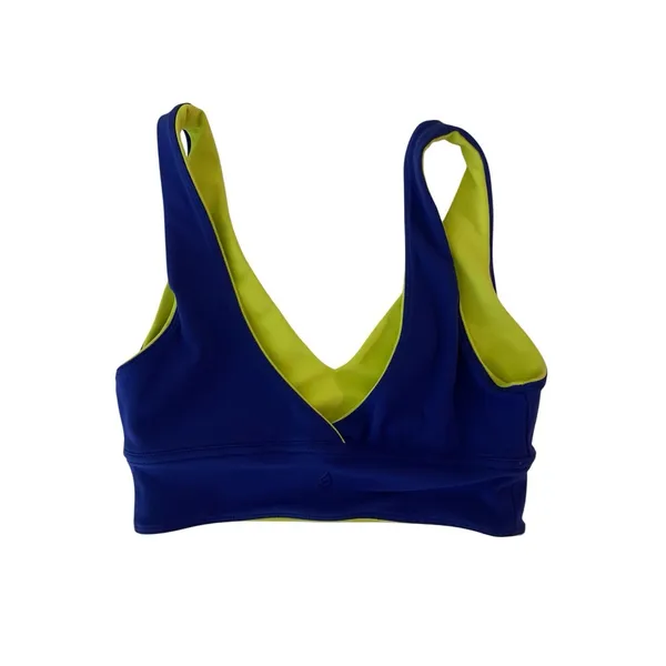 Blue Lime Reversible V‎ Neck Sports Bra Athletic Yoga Top Small - Image 2