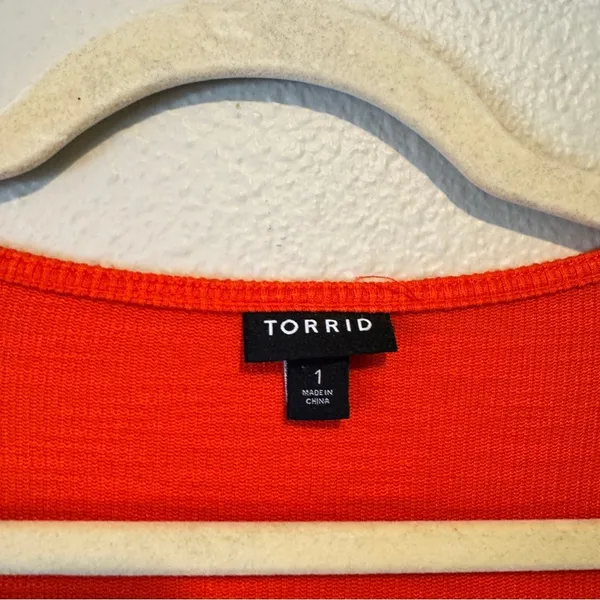 Torrid Orange Knit Short Sleeve Mini Dress Womens 1X Summer Beachy Casual Basic - Image 3