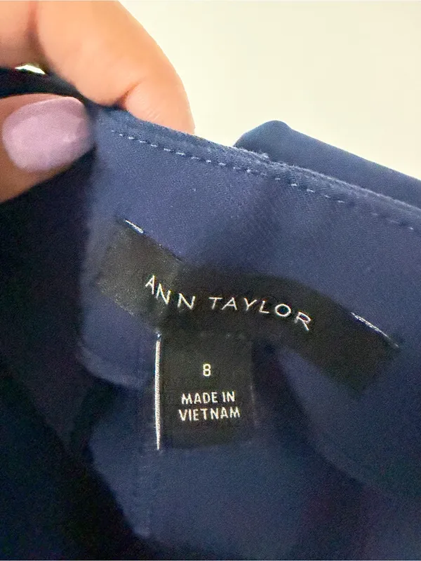 Ann Taylor The Side Zip Ankle Pant Bi-Stretch Navy Size 8‎ Careerwear Office - Image 4