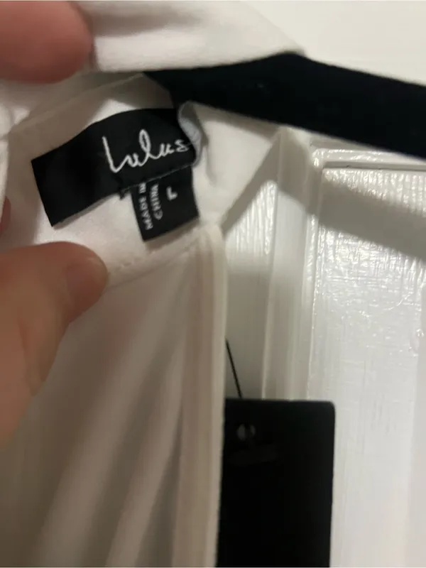 Lulu's White High-Neck Swing Mini Dress with Thin Straps - Image 4