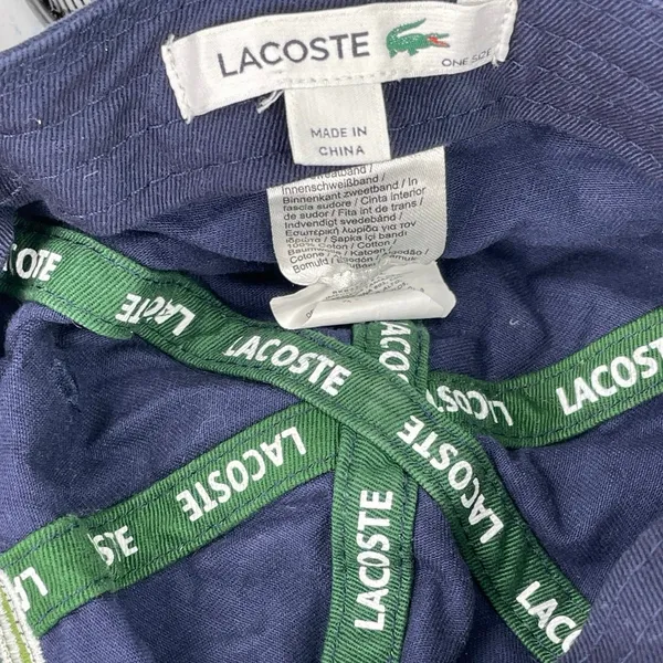 Lacoste Women's Navy Blue Patch Crocodile Logo Embroidered Strapback Cap Hat OS - Image 3