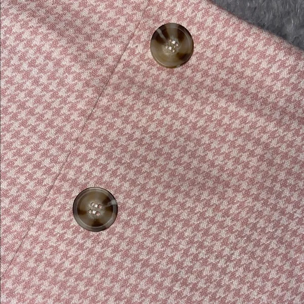 Altar'd State Pink Houndstooth Skort with Button Accents Preppy Style Size M - Image 3