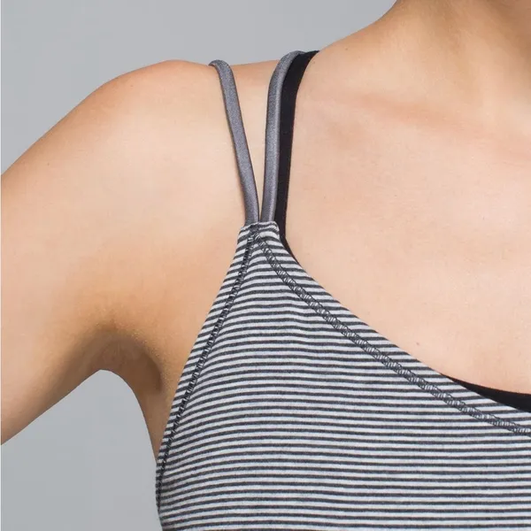 LULULEMON Breezy Tank in Divided Stripe Heathered Light to Dark Grey / Slate 2 - Image 7