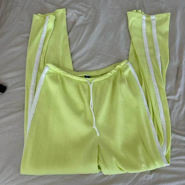 TALL yellow green Old Navy track pants - Image 2