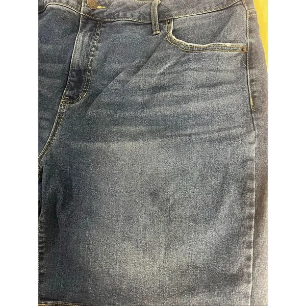 Terra & Sky Blue Denim High-Ruse Women Bermuda Plus Size 22W Cotton Stretch - Image 7