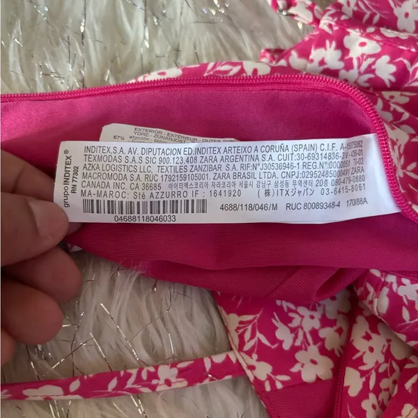 Zara Pink Floral Corset Bodysuit Side Zipper Closure Size M - Image 14