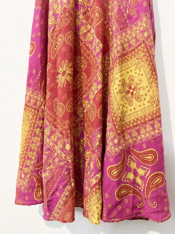 Free People Beaux Dress Size Large Paisley High Neck V‎ Back Boho Festival Fairy - Image 7