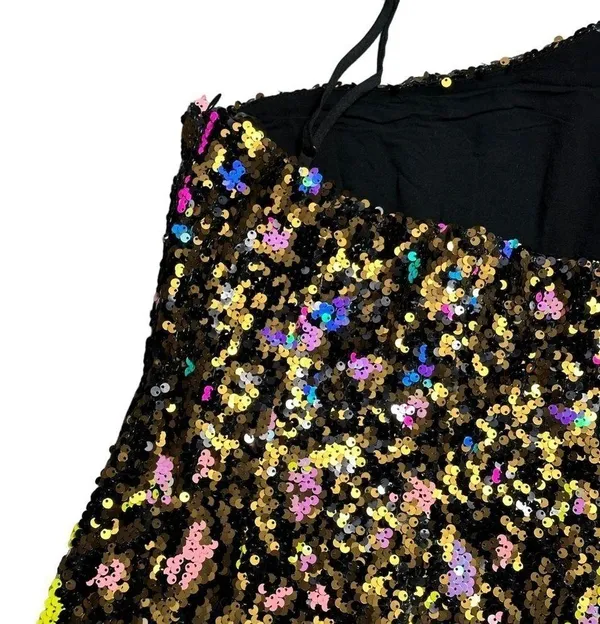Dress the Population x Cosmopolitan Leopard Sequin One Shoulder Mini Dress US XS - Image 10