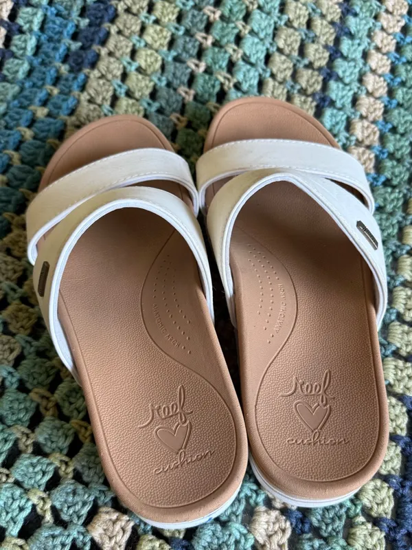 Reef White Platform Two Strap Slide Sandals - Image 4