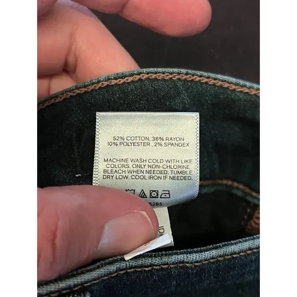 Express Curvy Skinny Mid Rise Jeans Womens 4L Med Wash Distressed Tall Denim - Image 9