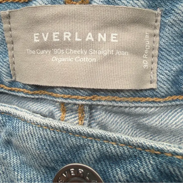 Everlane Curvy 90s Cheeky Straight Jeans 30 NWT High Rise Sunbleached Blue - Image 5