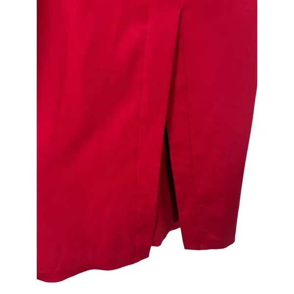 NWT Nanette Lepore Women's Scarlet Red Lace Up V-Neck Satin Sheath Dress Size 4 - Image 12