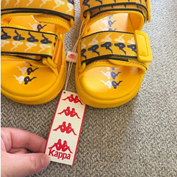 NEW! $75 Kappa 222 Banda Aster 3 in Yellow-Violet-White Slide Sandals‎ EU36 - Image 4